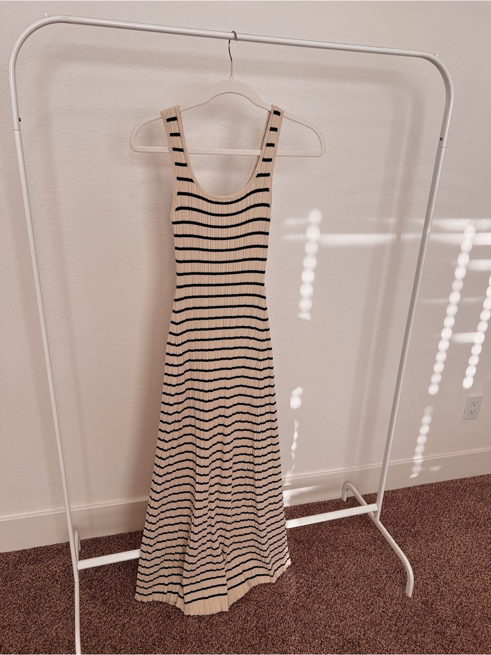 Ribbed Striped Maxi Dress